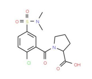 1-{2-chloro-5-[(dimethylamino)sulfonyl]benzoyl}pyrrolidine-2-carboxylic acid - chemical structure image