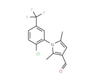 1-(2-Chloro-5-trifluoromethyl-phenyl)-2,5-dimethyl-1H-pyrrole-3-carbaldehyde (CAS 327085-05-2) - chemical structure image