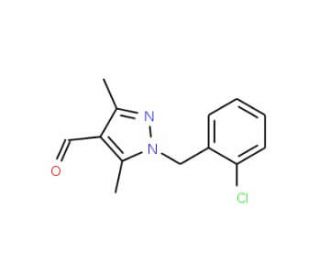 1-(2-Chloro-benzyl)-3,5-dimethyl-1H-pyrazole-4-carbaldehyde - chemical structure image