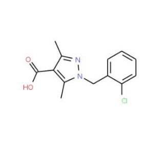 1-(2-Chloro-benzyl)-3,5-dimethyl-1H-pyrazole-4-carboxylic acid - chemical structure image