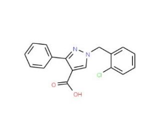 1-(2-chlorobenzyl)-3-phenyl-1H-pyrazole-4-carboxylic acid - chemical structure image