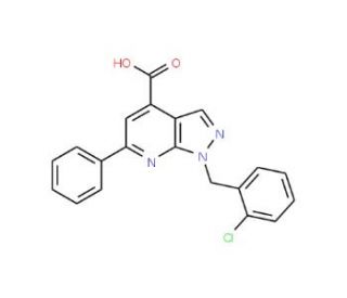 1-(2-chlorobenzyl)-6-phenyl-1H-pyrazolo[3,4-b]pyridine-4-carboxylic acid - chemical structure image
