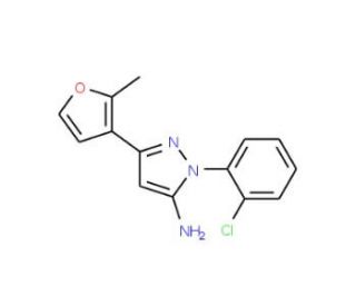 1-(2-chlorophenyl)-3-(2-methyl-3-furyl)-1H-pyrazol-5-amine - chemical structure image