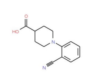 1-(2-Cyanophenyl)-4-piperidinecarboxylic acid (CAS 937601-79-1) - chemical structure image