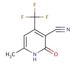 1-2-Dihydro-6-methyl-2-oxo-4-(trifluoromethyl)-3-pyridinecarbonitrile (CAS 654-49-9) - chemical structure image