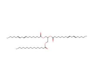 1,2-Dilinoleoyl-3-palmitoyl-rac-glycerol (CAS 2190-15-0) - chemical structure image