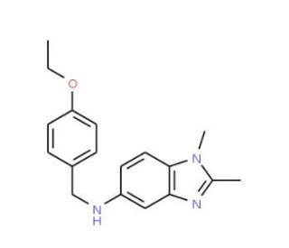 (1,2-Dimethyl-1H-benzoimidazol-5-yl)-(4-ethoxy-benzyl)-amine (CAS 292052-59-6) - chemical structure image