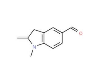1,2-Dimethyl-2,3-dihydro-1H-indole-5-carbaldehyde - chemical structure image