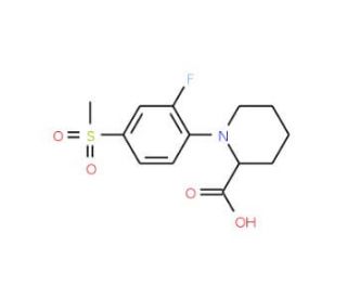 1-[2-Fluoro-4-(methylsulfonyl)phenyl]piperidine-4-carboxylic acid - chemical structure image