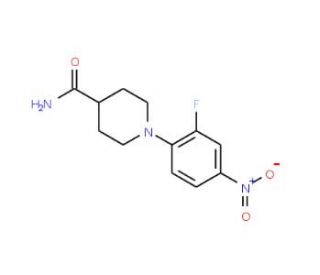 1-(2-Fluoro-4-nitrophenyl)piperidine-4-carboxamide (CAS 912894-29-2) - chemical structure image