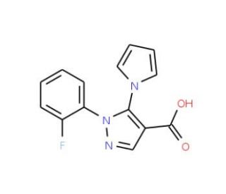 1-(2-fluorophenyl)-5-(1H-pyrrol-1-yl)-1H-pyrazole-4-carboxylic acid - chemical structure image