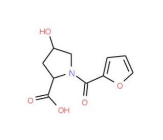 1-(2-Furylcarbonyl)-4-hydroxy-2-pyrrolidinecarboxylic acid (CAS 251310-45-9) - chemical structure image