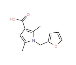 1-(2-Furylmethyl)-2,5-dimethyl-1H-pyrrole-3-carboxylic acid (CAS 854357-51-0) - chemical structure image