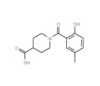1-(2-hydroxy-5-methylbenzoyl)piperidine-4-carboxylic acid - chemical structure image