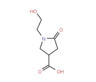 1-(2-Hydroxyethyl)-5-oxopyrrolidine-3-carboxylic acid (CAS 43094-95-7) - chemical structure image