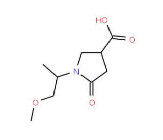 1-(2-Methoxy-1-methyl-ethyl)-5-oxo-pyrrolidine-3-carboxylic acid - chemical structure image