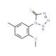 1-(2-Methoxy-5-methyl-phenyl)-1H-tetrazole-5-thiol - chemical structure image