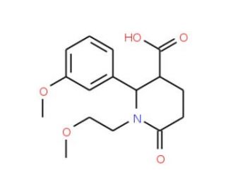 1-(2-Methoxy-ethyl)-2-(3-methoxy-phenyl)-6-oxo-piperidine-3-carboxylic acid - chemical structure image