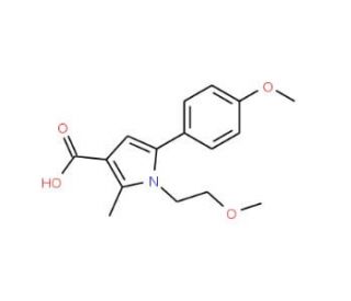 1-(2-Methoxyethyl)-5-(4-methoxyphenyl)-2-methyl-1H-pyrrole-3-carboxylic acid - chemical structure image