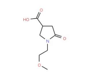 1-(2-methoxyethyl)-5-oxopyrrolidine-3-carboxylic acid (CAS 407634-05-3) - chemical structure image