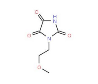 1-(2-methoxyethyl)imidazolidine-2,4,5-trione (CAS 40411-22-1) - chemical structure image