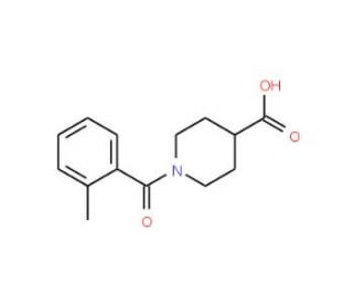 1-(2-Methyl-benzoyl)-piperidine-4-carboxylic acid (CAS 401581-31-5) - chemical structure image
