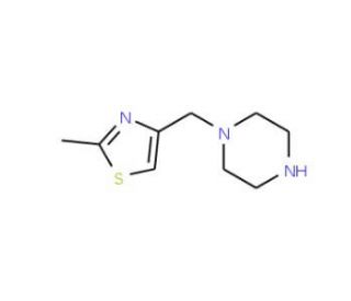 1-(2-Methyl-thiazol-4-ylmethyl)piperazine (CAS 880361-73-9) - chemical structure image