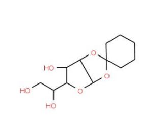1,2-O-Cyclohexylidene-&alpha;-D-glucofuranose (CAS 16832-21-6) - chemical structure image