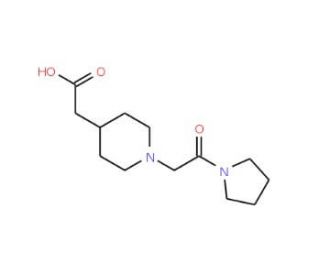 [1-(2-Oxo-2-pyrrolidin-1-yl-ethyl)-piperidin-4-yl]-acetic acid - chemical structure image
