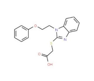 {[1-(2-Phenoxyethyl)-1H-benzimidazol-2-yl]-thio}acetic acid - chemical structure image