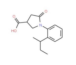 1-(2-sec-Butyl-phenyl)-5-oxo-pyrrolidine-3-carboxylic acid - chemical structure image