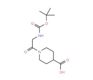 1-(2-tert-Butoxycarbonylamino-acetyl)-piperidine-4-carboxylic acid (CAS 345955-48-8) - chemical structure image