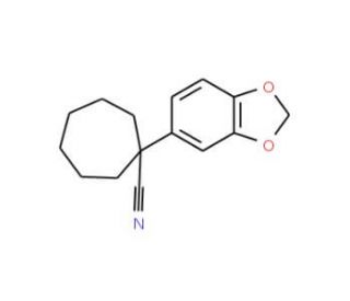 1-(2H-1,3-benzodioxol-5-yl)cycloheptane-1-carbonitrile - chemical structure image