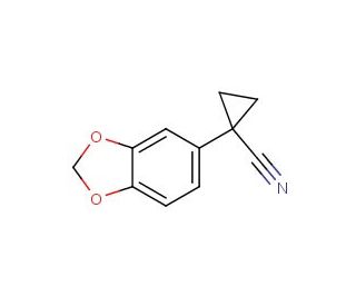 1-(2H-1,3-benzodioxol-5-yl)cyclopropane-1-carbonitrile (CAS 33522-14-4) - chemical structure image