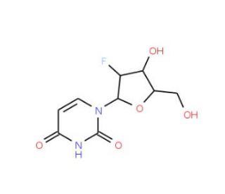 1-(2&prime;-Deoxy-2&prime;-fluoro-b-D-arabinofuranosyl)uracil (CAS 69123-94-0) - chemical structure image