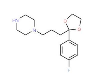 1-{3-[2-(4-Fluorophenyl)-[1,3]-dioxolan-2-yl]propyl}piperazine (CAS 55846-41-8) - chemical structure image
