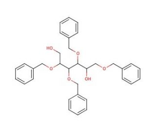 1,3,4,5-Tetra-O-benzyl-D-glucitol (CAS 14233-48-8) - chemical structure image