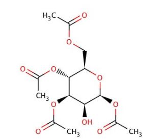 1,3,4,6-Tetra-O-acetyl-&beta;-D-mannopyranose (CAS 18968-05-3) - chemical structure image