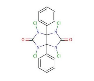 1,3,4,6-Tetrachloro-3&alpha;,6&alpha;-diphenylglycouril (CAS 51592-06-4) - chemical structure image