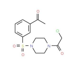 1-(3-{[4-(chloroacetyl)piperazin-1-yl]sulfonyl}phenyl)ethanone (CAS 923721-75-9) - chemical structure image