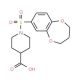 1-(3,4-dihydro-2H-1,5-benzodioxepin-7-ylsulfonyl)piperidine-4-carboxylic acid - chemical structure image