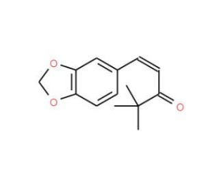 1-(3,4-Methylenedioxyphenyl)-4,4-dimethyl-pent-1-en-3-one (CAS 2419-68-3) - chemical structure image
