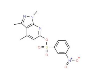 1,3,4-trimethyl-1H-pyrazolo[3,4-b]pyridin-6-yl 3-nitrobenzenesulfonate - chemical structure image