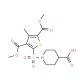 1-{[3,5-bis(methoxycarbonyl)-4-methylthien-2-yl]sulfonyl}piperidine-4-carboxylic acid (CAS 731003-70-6) - chemical structure