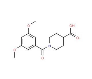 1-(3,5-dimethoxybenzoyl)piperidine-4-carboxylic acid (CAS 352340-66-0) - chemical structure image