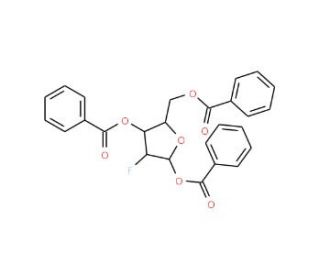 1,3,5-Tri-O-benzoyl-2-deoxy-2-fluoro-a-D-arabinofuranose (CAS 97614-43-2) - chemical structure image