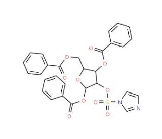 1,3,5-Tri-O-benzoyl-2-O-(1&prime;-imidazoylsulfonyl)-a-D-ribofuranose (CAS 97614-42-1) - chemical structure image