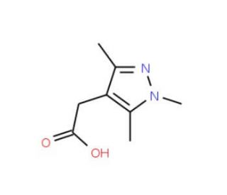 (1,3,5-trimethyl-1H-pyrazol-4-yl)acetic acid (CAS 70598-03-7) - chemical structure image