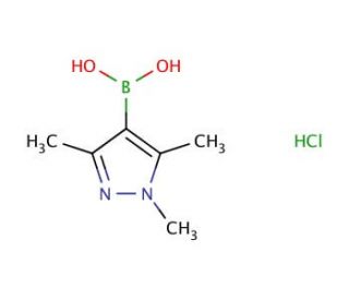 1,3,5-Trimethyl-1H-pyrazole-4-boronic acid, hydrochloride (CAS 1162262-38-5) - chemical structure image