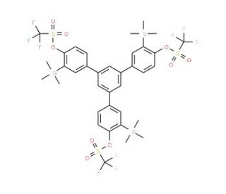 1,3,5-Tris[4-(trifluoromethanesulfonyloxy)-3-(trimethylsilyl)phenyl]benzene (CAS 847925-63-7) - chemical structure image